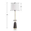 Jenson Black Marble Buffet Lamp, Table Lamp by Uttermost, 12" width x 35" height x 12" depth thumbnail 3