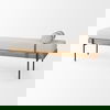 Colburne Cream Fabric with Brown Wood Bench thumbnail 6