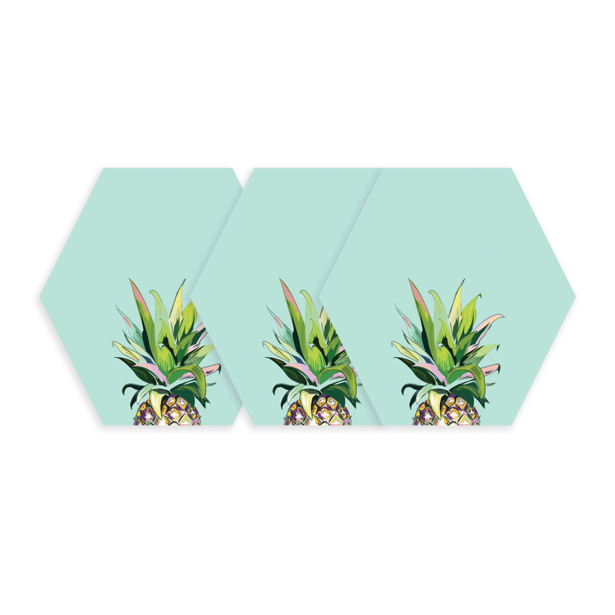 Pineapple Crown Dry Erase Hexagon Wall Decals, by York Wall, 1'1.2" length x 1'0.75" width x 0.02" depth