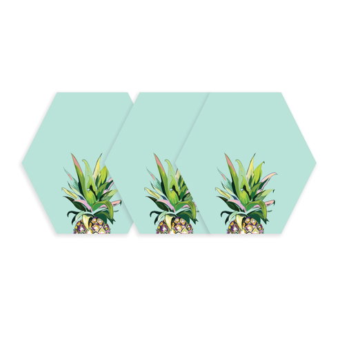 Pineapple Crown Dry Erase Hexagon Wall Decals