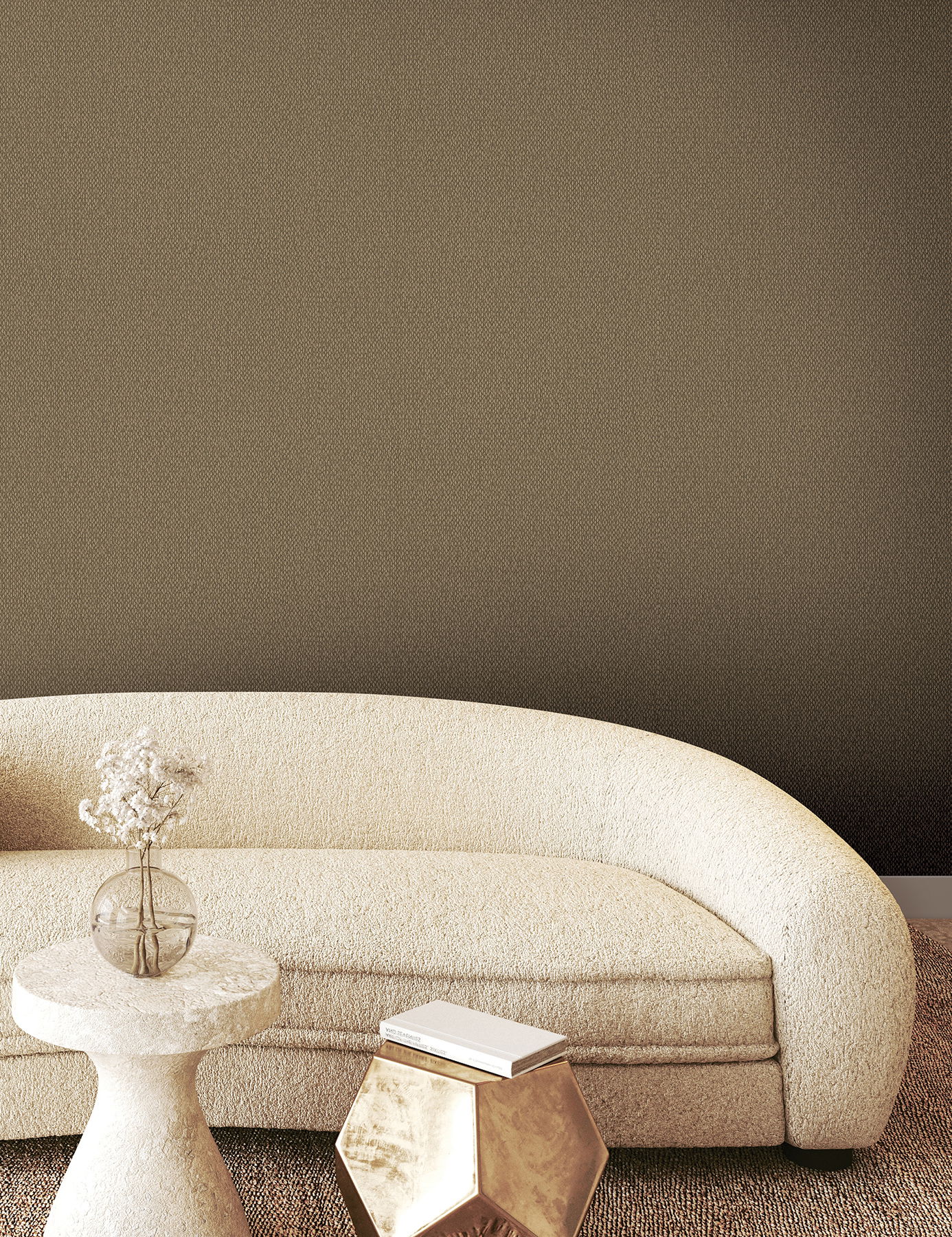 Stretched Hexagons Burnished Copper Wallpaper large image 