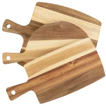 Online Designer Kitchen 3pc Acacia Wood Cutting Board Set with Handles - for Chopping, Prepping, Serving, and Charcuterie