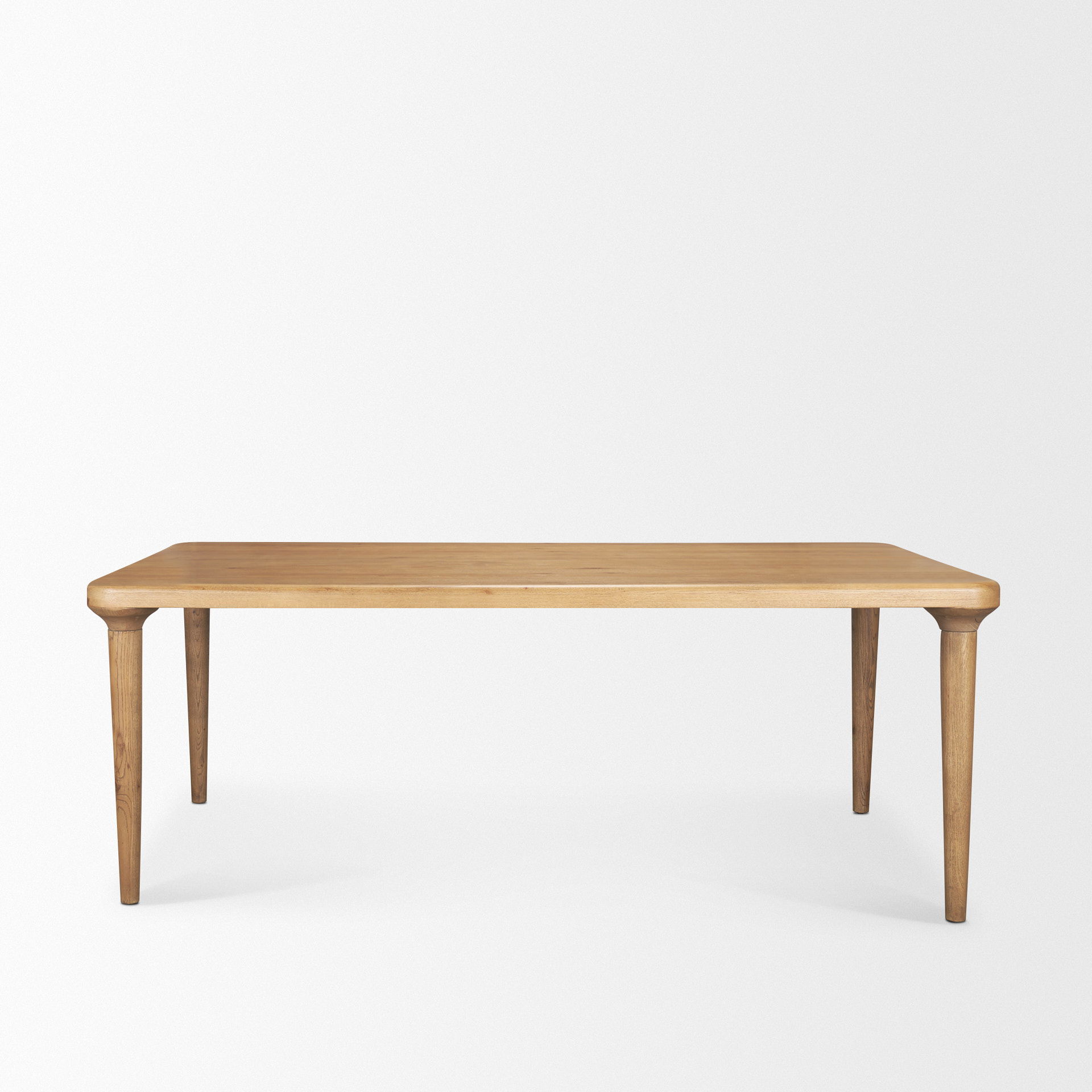 Suvan 84L Light Brown Rectangular Oak Wood Dining Table large image 