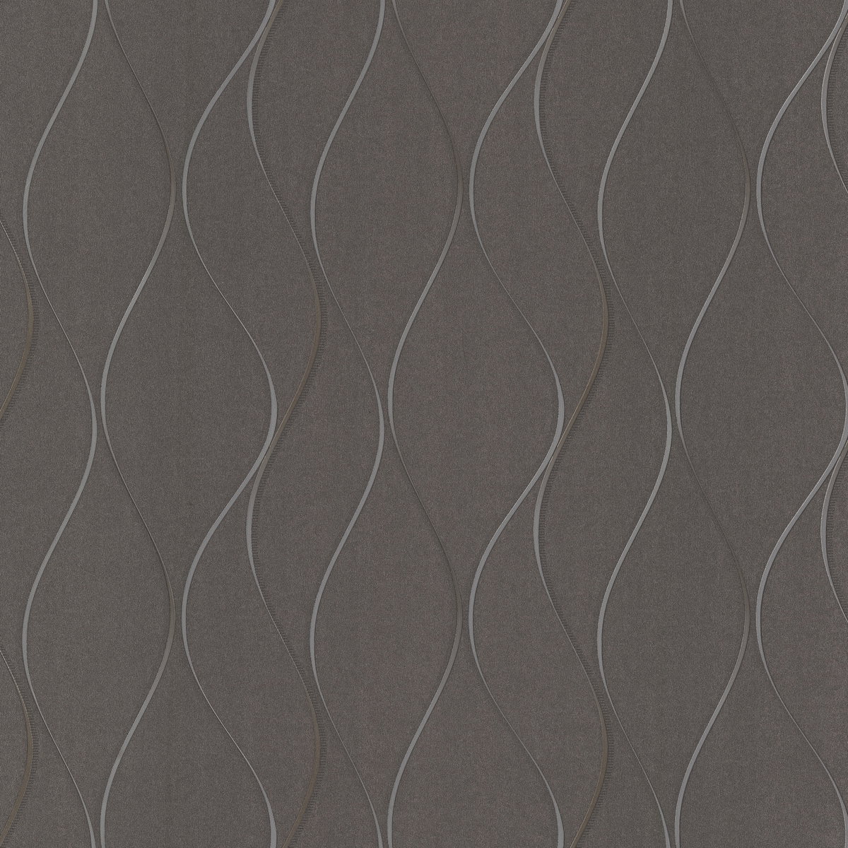 Wavy Stripe Black Metallic Wallpaper, by York Wall, 33' length x 1'9" width x 0.02" depth