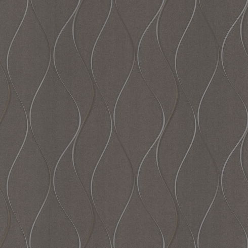 Wavy Stripe Black Metallic Wallpaper