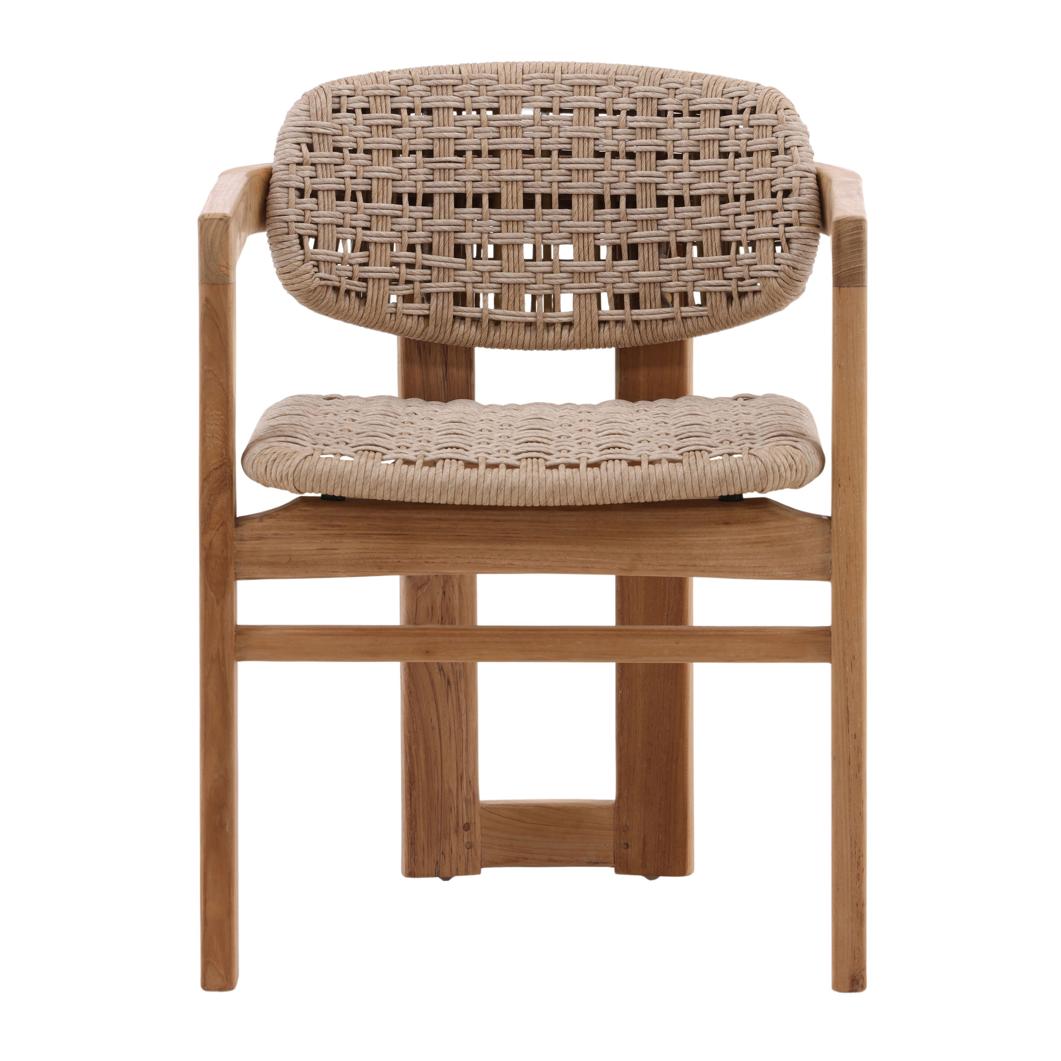 Jovita Outdoor Dining Chair Beige, by Dovetail, 22.1" width x 31.5" height x 22.5" depth View 2