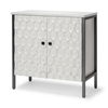 Savannah White Fir Veneer with Gray Metal 2-Door Accent Cabinet, Cabinets & Chest by Mercana, 31.5" length x 15.75" width x 31.5" height thumbnail 1