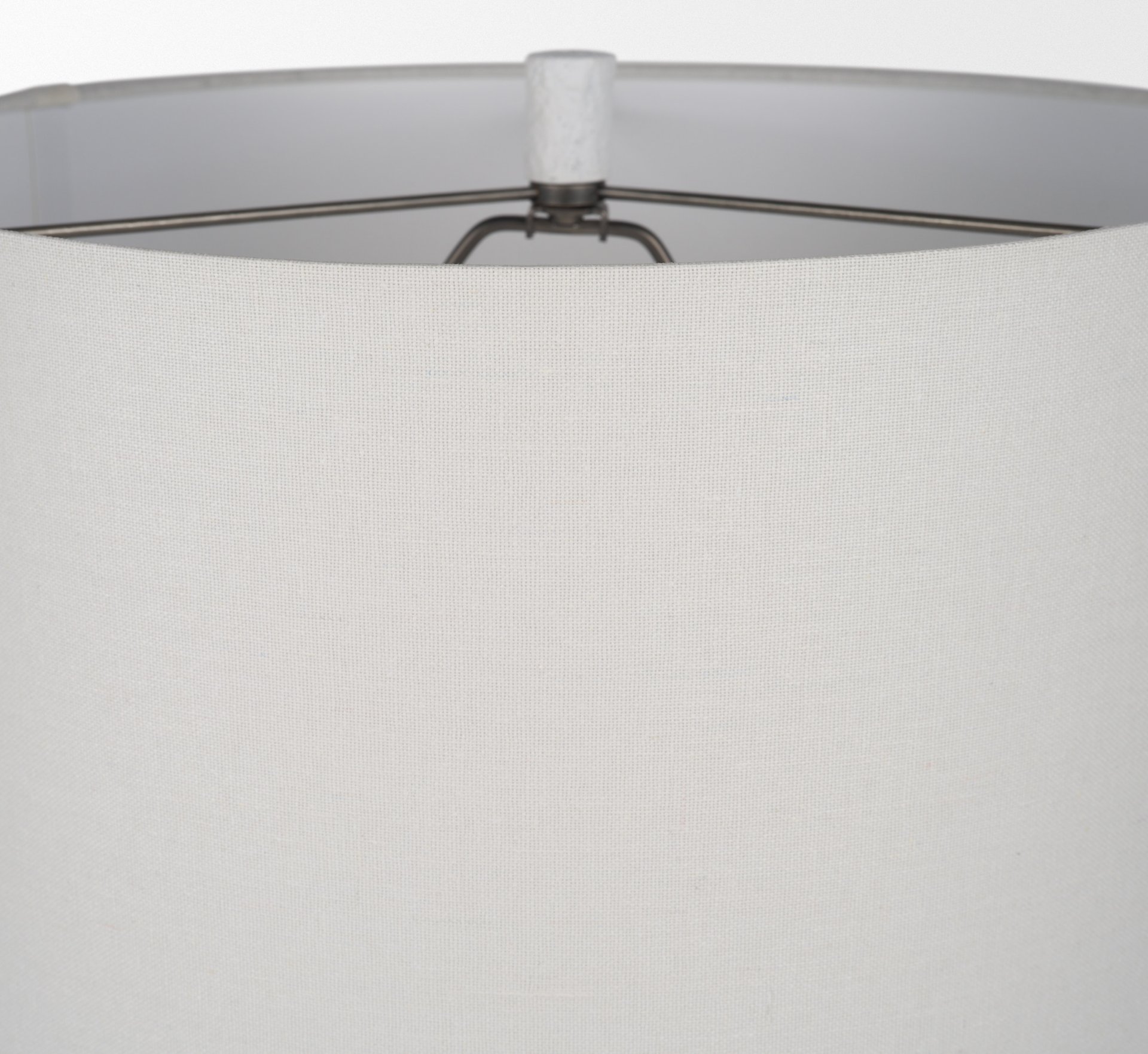 Everly   White Cement with Beige Shade Table Lamp, by Mercana, 15" length x 15" width x 27.5" height View 6