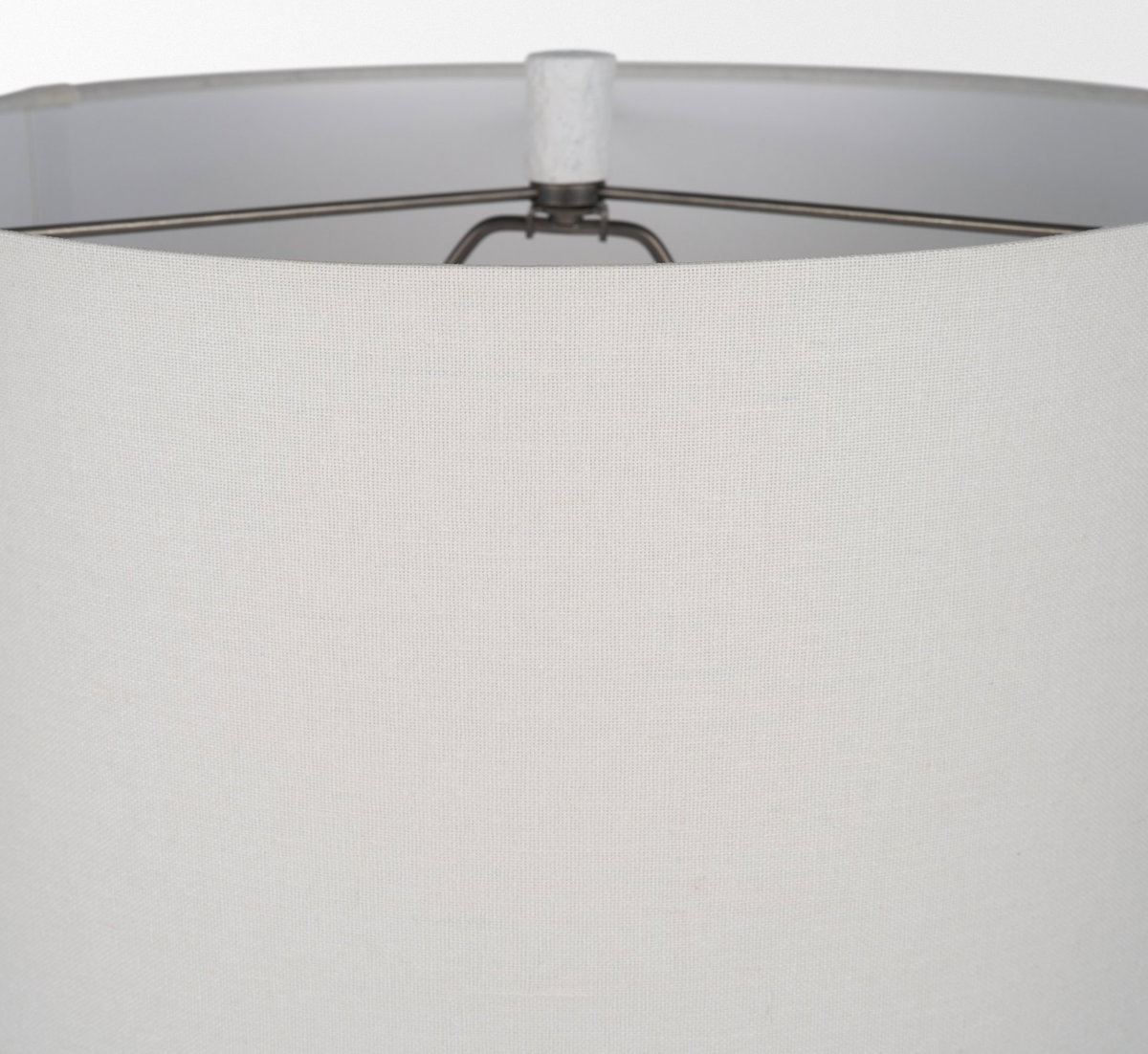 Everly   White Cement with Beige Shade Table Lamp, by Mercana, 15" length x 15" width x 27.5" height View 6
