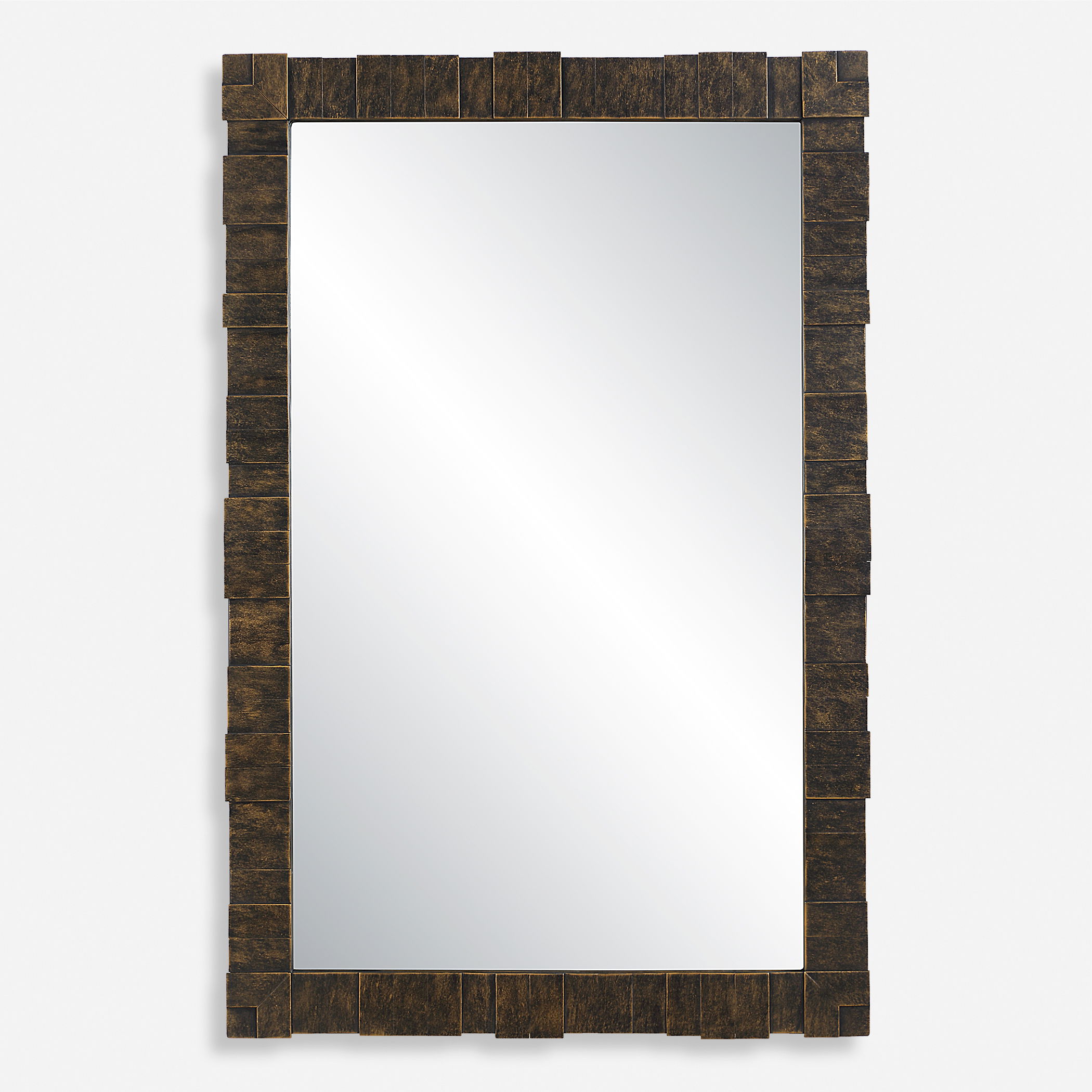 Bustelo Dark Bronze Mirror, by Uttermost, 29.5" width x 45.25" height x 1.12" depth View 1