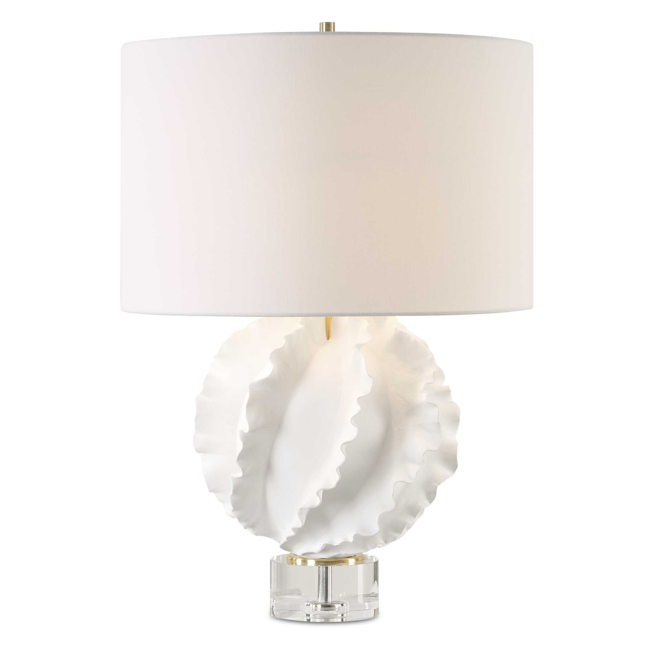 Saylor White Table Lamp, by Uttermost, 19" width x 27.5" height x 19" depth View 1