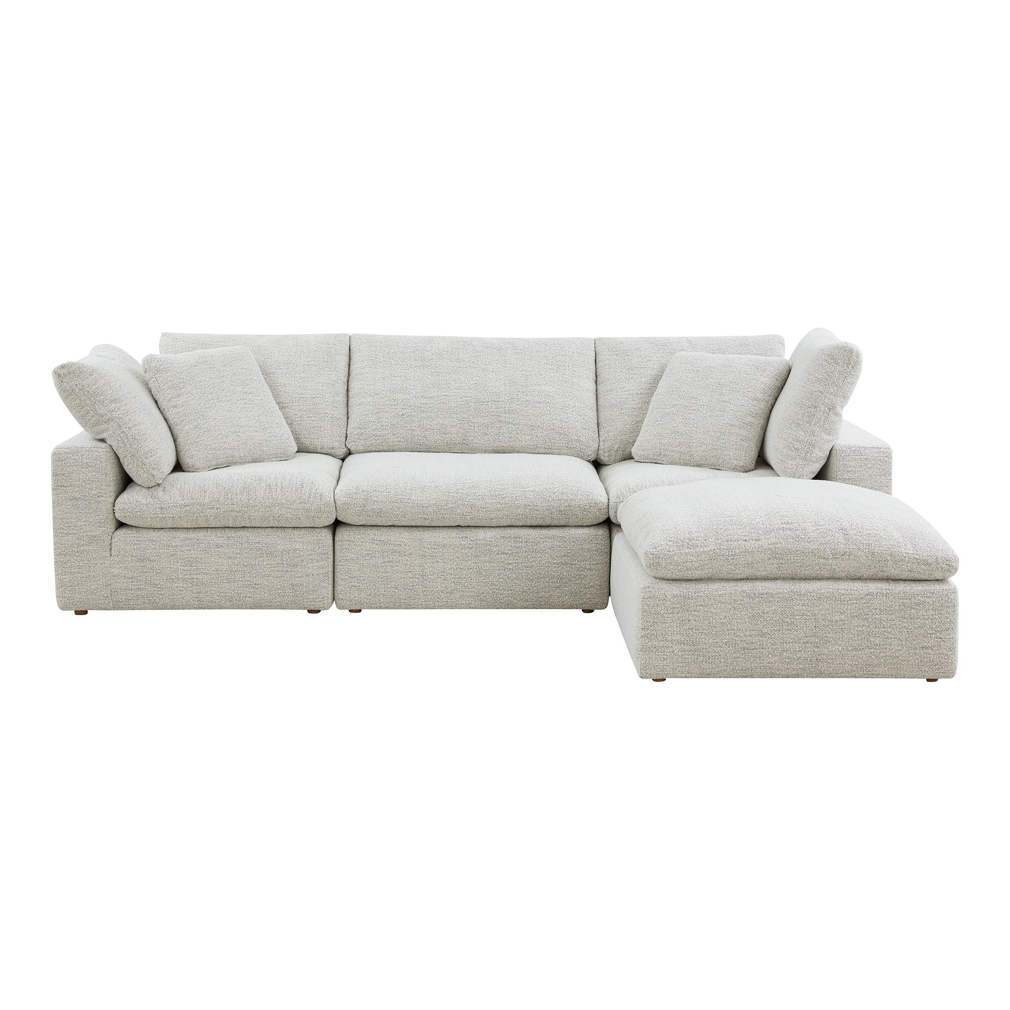 Terra Condo Lounge Modular Sectional Coastside Sand, Sectional Sofa by Moe's Home, 114" width x 32" height x 76" depth View 1