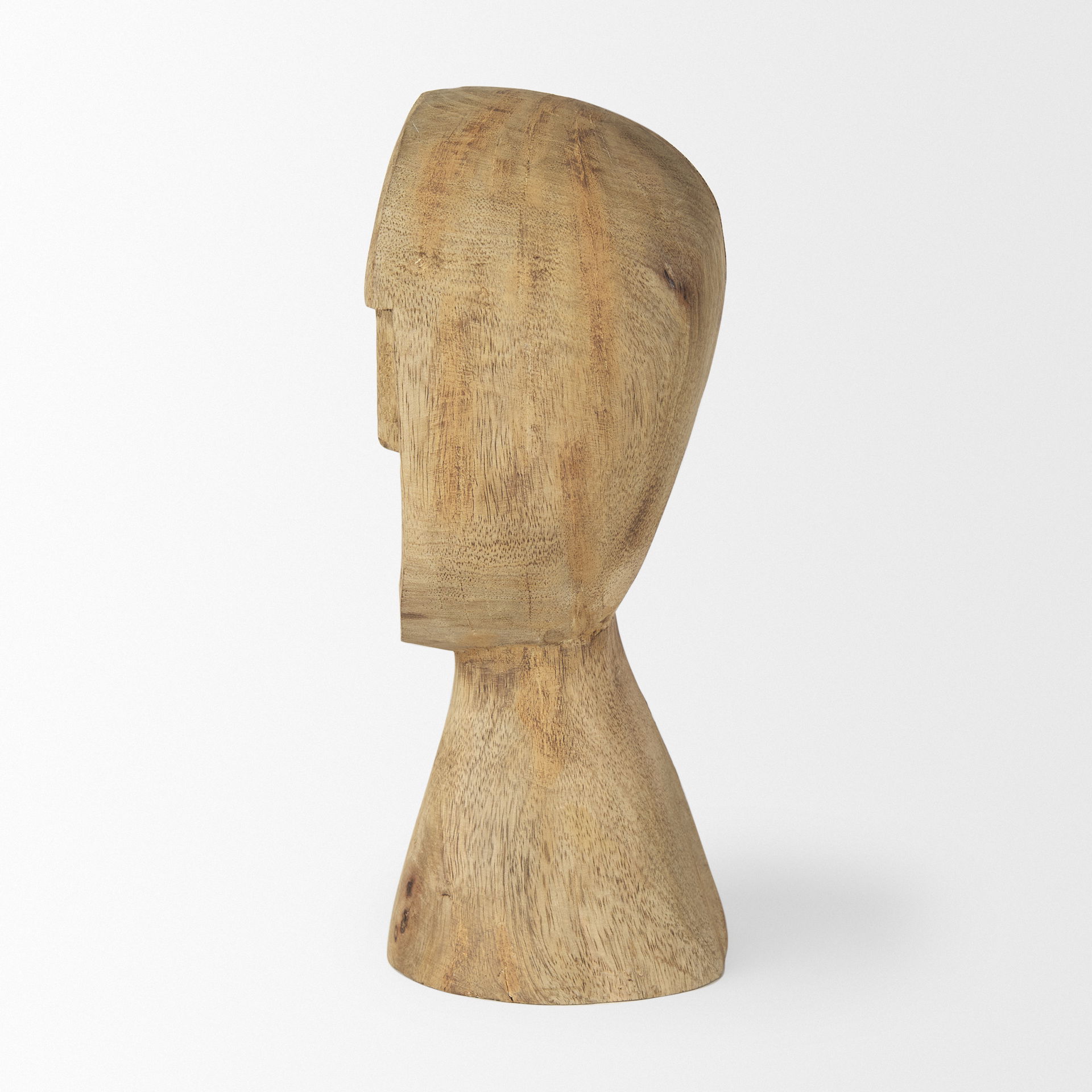 Ivan Medium Wooden Head Sculpture, Decorative Object by Mercana, 5.12" length x 4.72" width x 11.81" height View 7