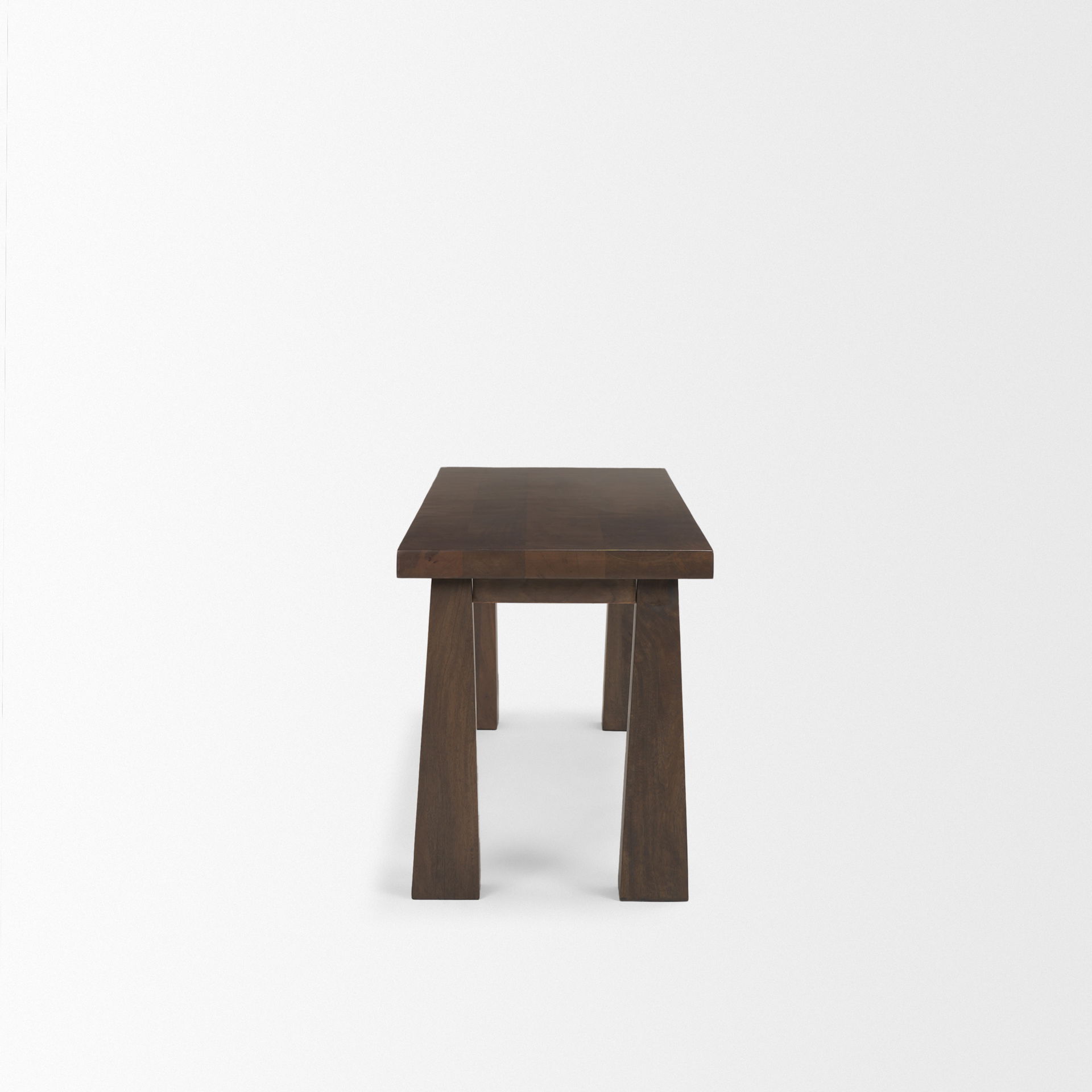 Wolcott Rectangular Dark Brown Solid Wood Bench, Benche by Mercana, 60" length x 16" width x 18" height View 5