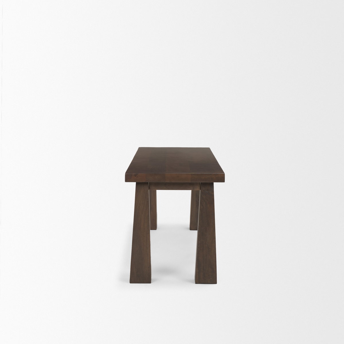 Wolcott Rectangular Dark Brown Solid Wood Bench, Benche by Mercana, 60" length x 16" width x 18" height View 5