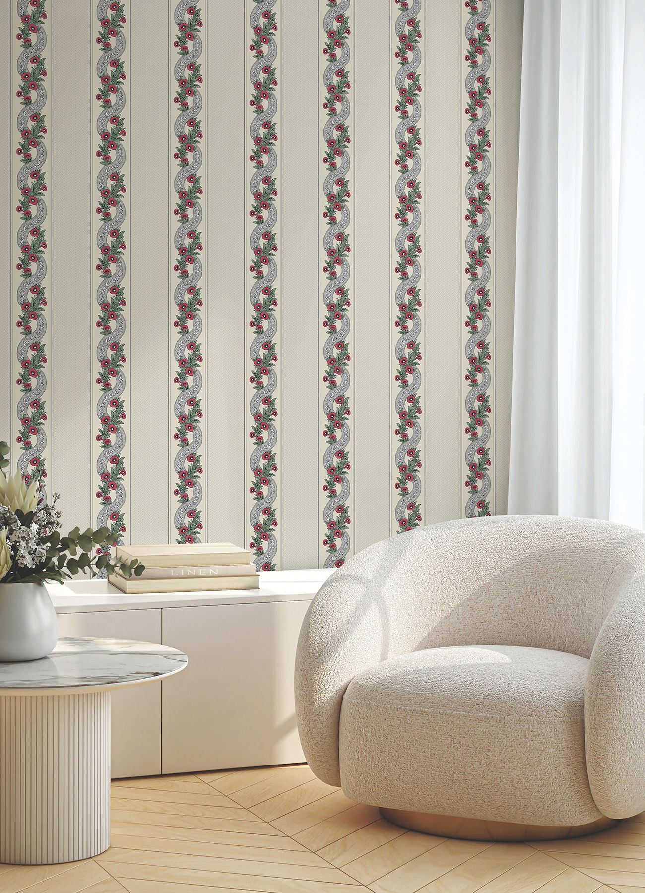 Abbey's Garland Ruby Wallpaper large image 