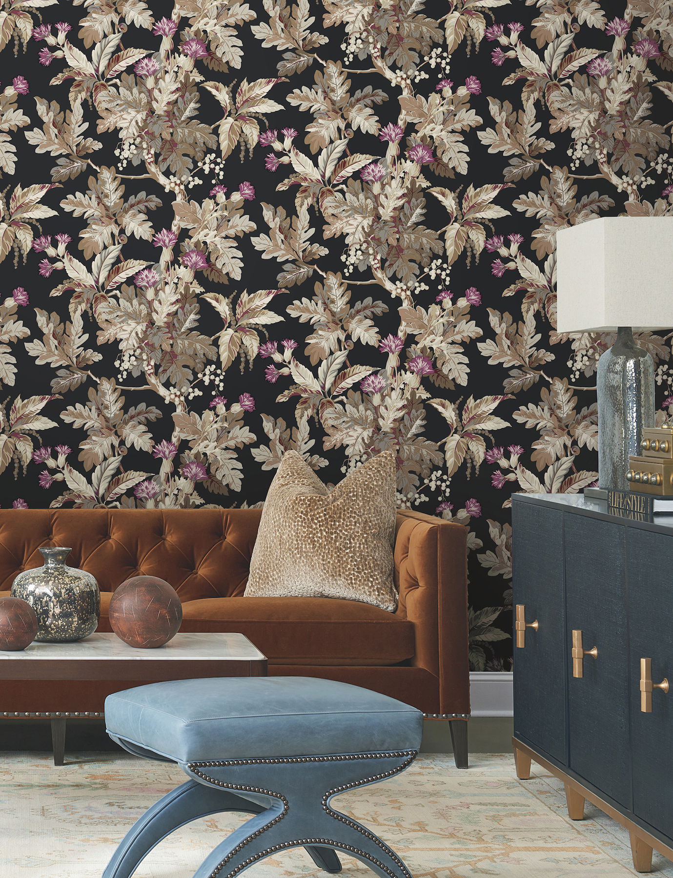 Briarwood Black Wallpaper large image 
