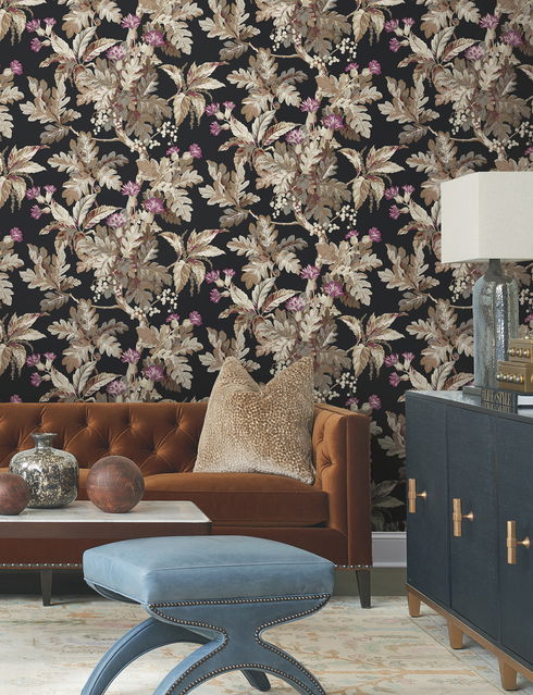 Briarwood Black Wallpaper