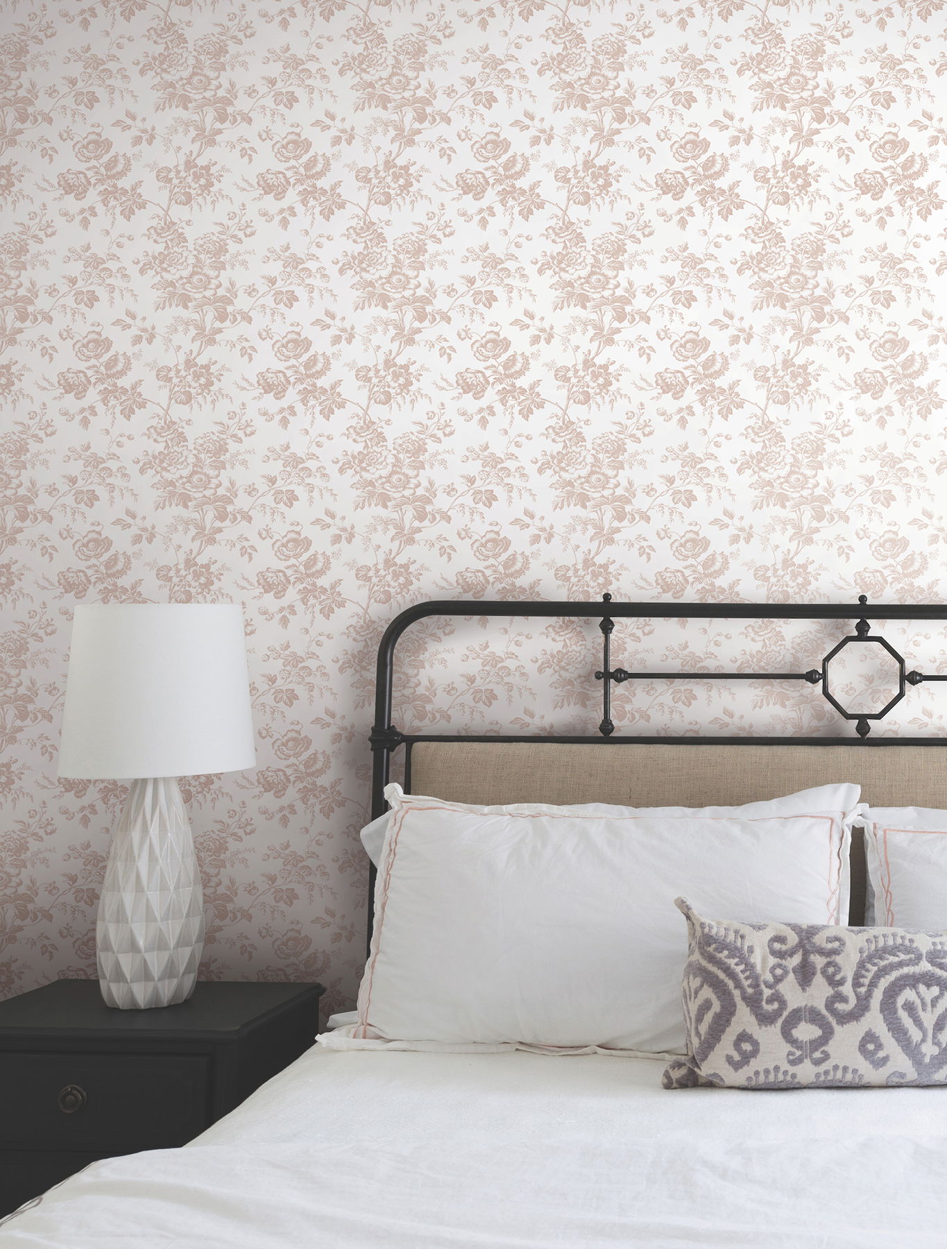 Anemone Toile Blush Wallpaper, by York Wall, 33' length x 1'8.5" width x 0.02" depth View 3