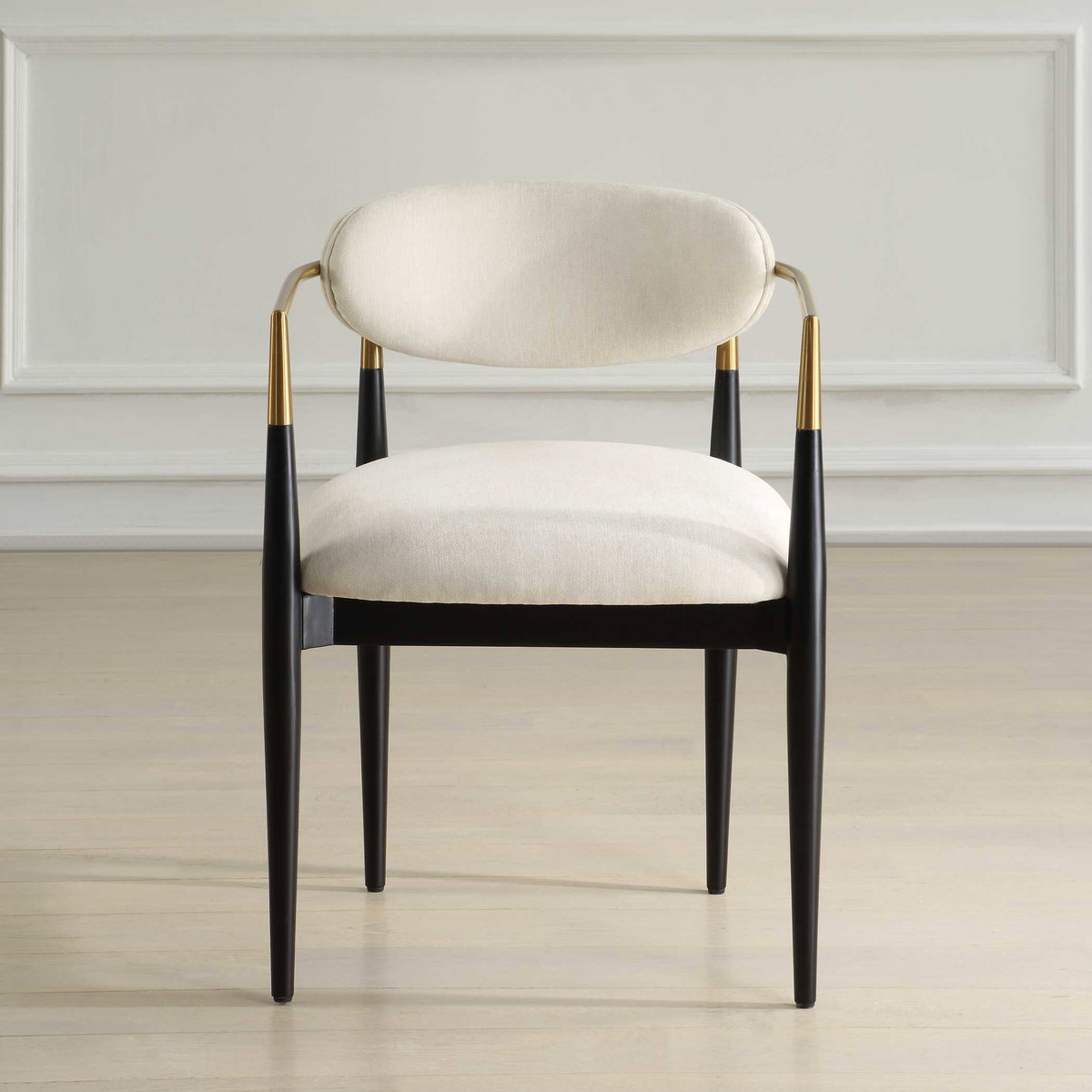 Moxie White Dining Arm Chair, Dining Chair by Uttermost, 22" width x 30.5" height x 23.5" depth View 2