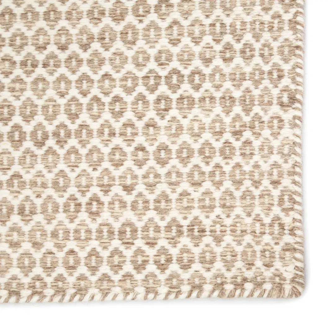Eladio Handmade Flatweave Wool Beige Area Rug large image 