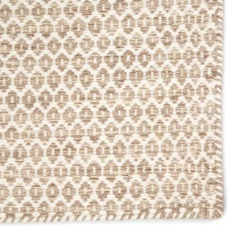 Eladio Handmade Flatweave Wool Beige Area Rug