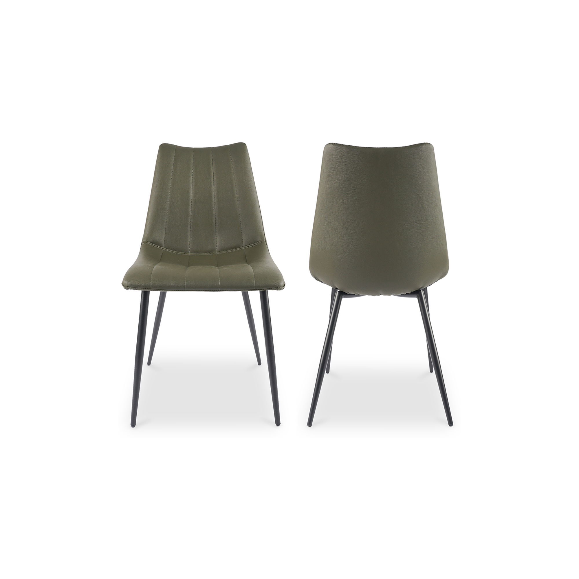 Alibi Dining Chair Dark Green - Set Of Two, by Moe's Home, 18" width x 33" height x 20" depth View 2