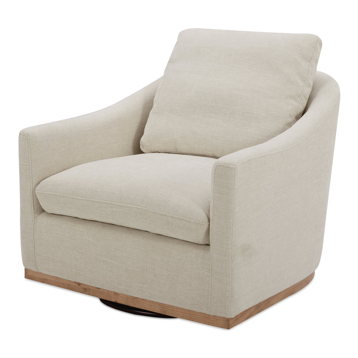 Linden Swivel Chair Soft Beige, Accent Chair by Moe's Home, 33" width x 28.35" height x 34" depth View 2