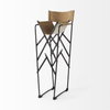 Direttore Backless 44.1in Seat Bar Stool | Brown Leather with Black Iron, Counter & Bar Stool by Mercana, 19.29" length x 20" width x 44.1" height thumbnail 7