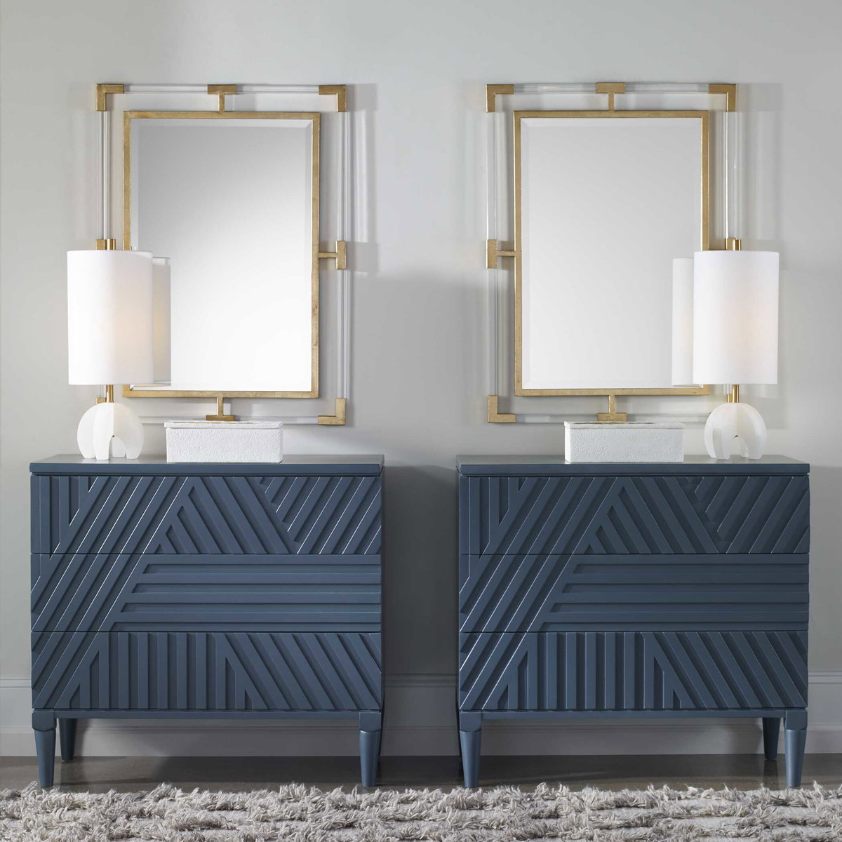 Balkan Modern Gold Wall Mirror, by Uttermost, 27.5" width x 37.5" height x 1.37" depth View 5