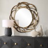 Cutting Edge Bronze Round Mirror, by Uttermost, 4'7" width x 4'7" height x 2.5" depth thumbnail 2