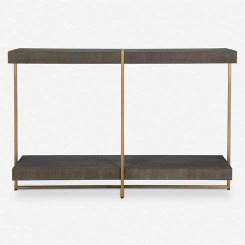 Taja Modern Brass / Wood Console Table