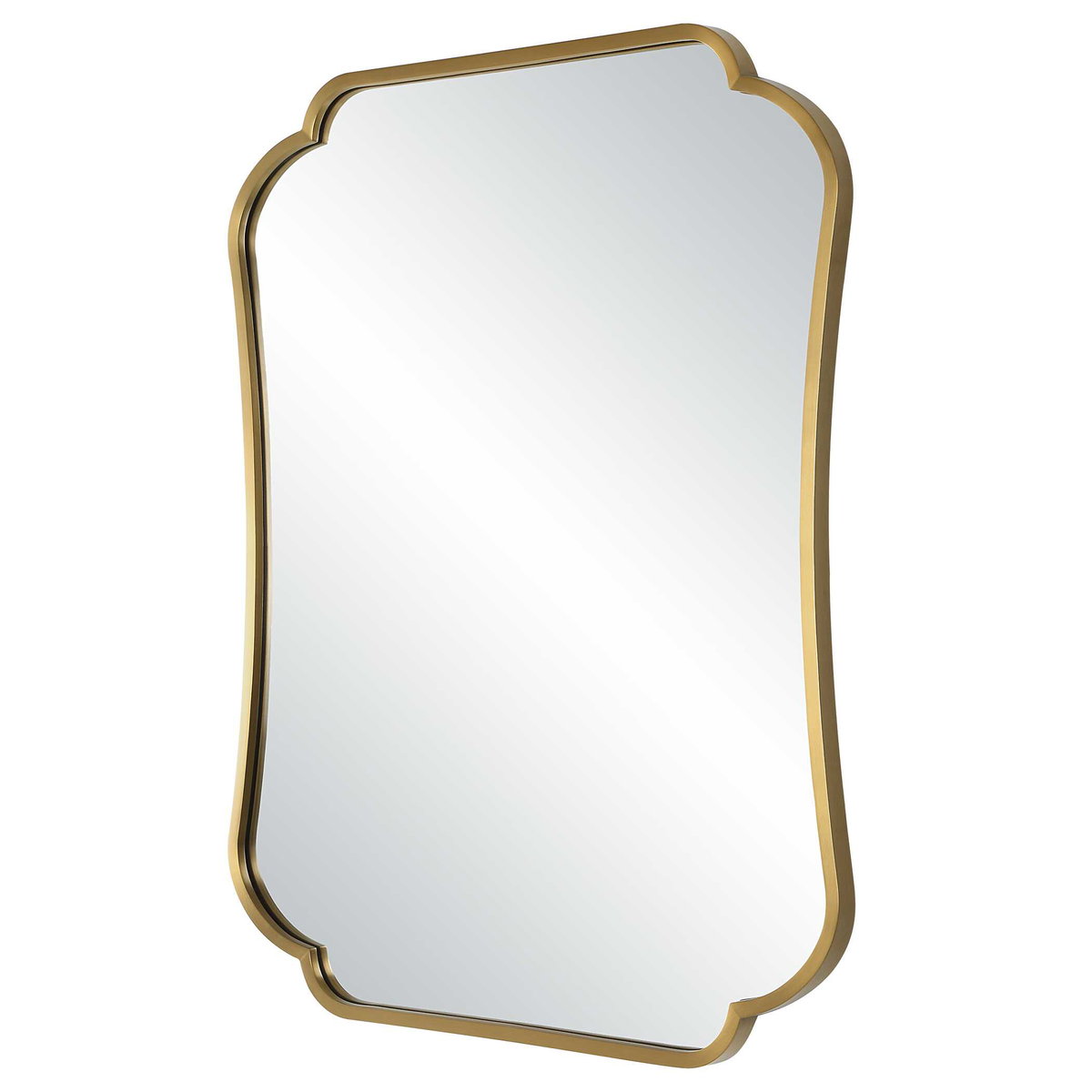 Athena Brushed Brass Mirror, by Uttermost, 2' width x 2'8" height x 1" depth View 5