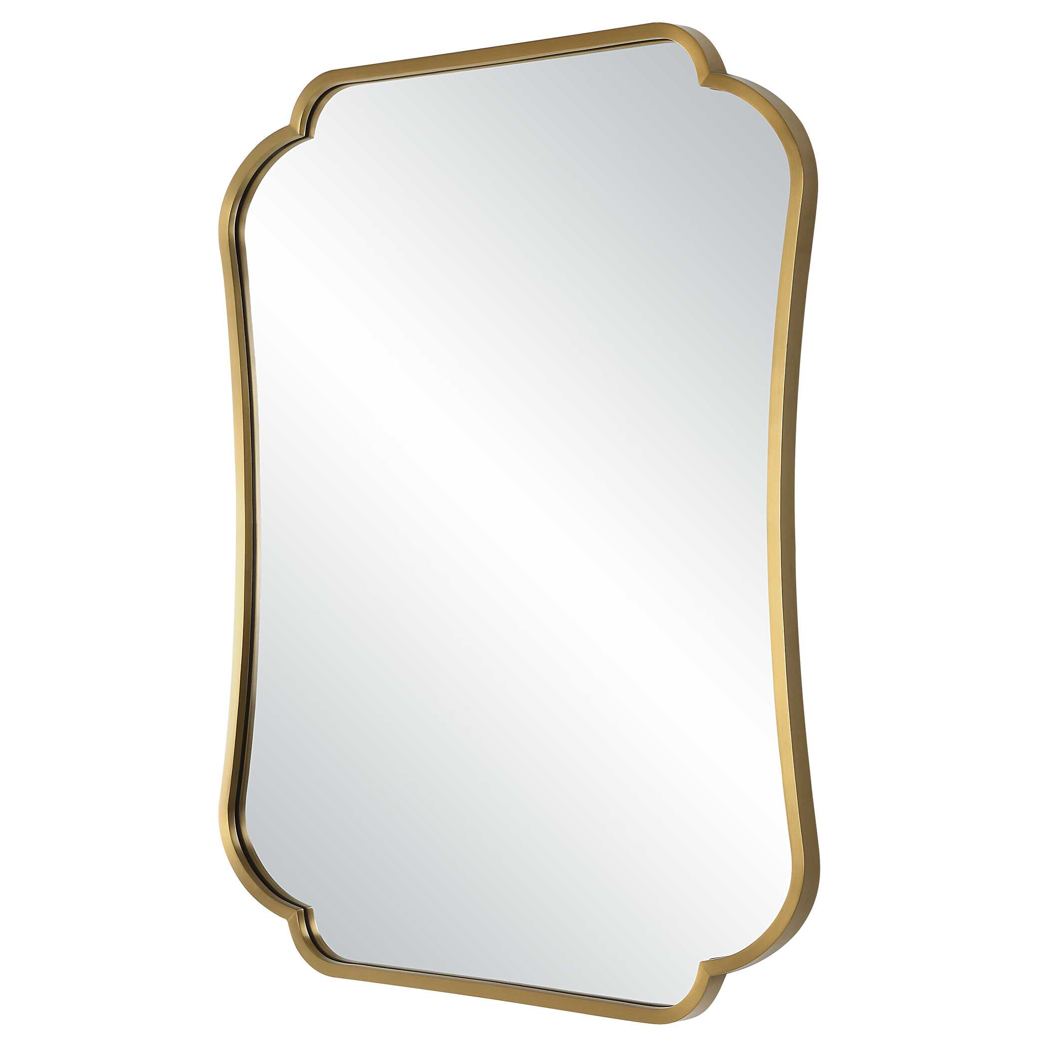 Athena Brushed Brass Mirror large image 