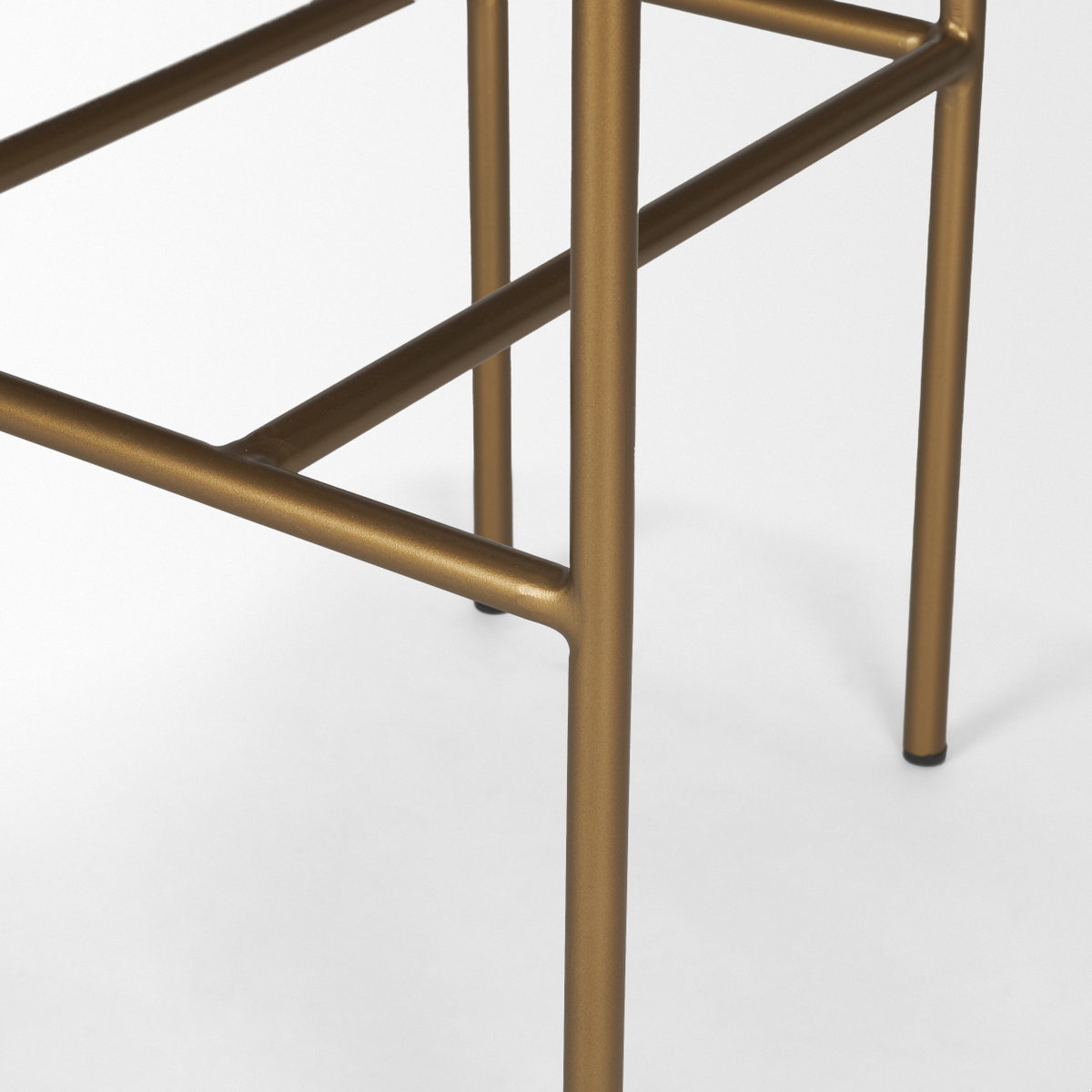 Parker Backless 40in Seat Bar Stool | Brown Faux Leather with Gold Metal, Counter & Bar Stool by Mercana, 19" length x 19.75" width x 40" height View 11