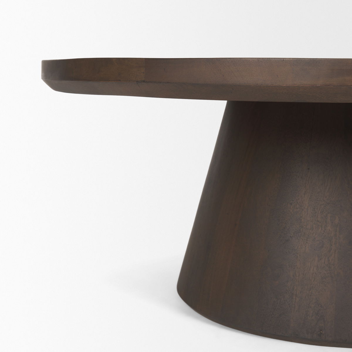 Takoda Dark Brown Wood Tapered Drum Nesting Coffee Tables, by Mercana, 36" length x 36" width x 14" height View 10