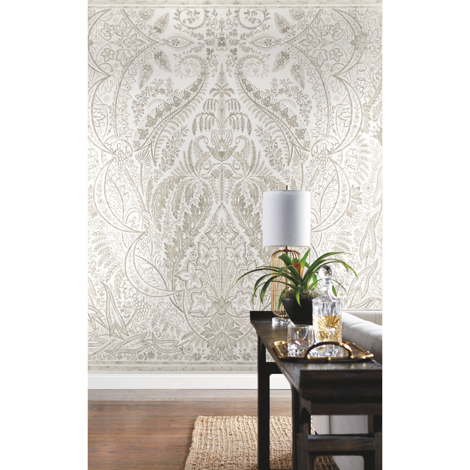 Beige Jaipur Paisley Damas Wall Mural large image 