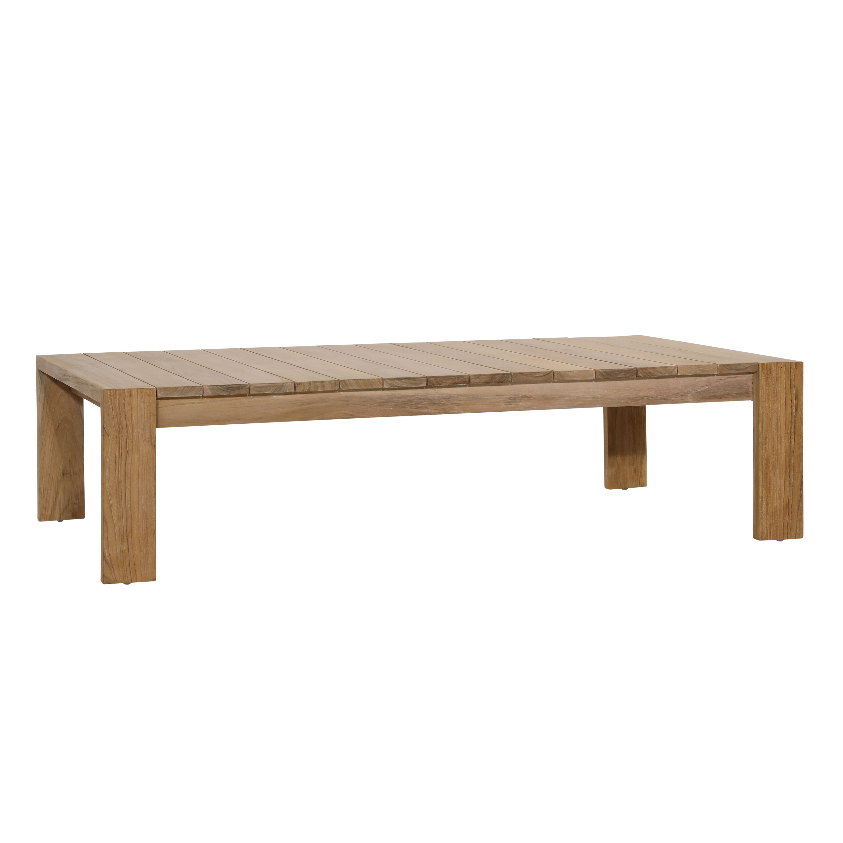 Zahara Outdoor Coffee Table Natural, by Dovetail, 56.1" width x 14.5" height x 31.5" depth View 1