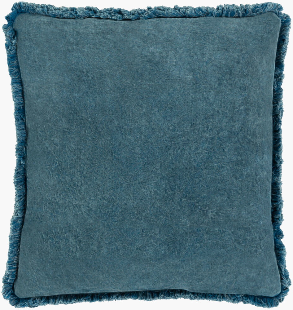 Washed Cotton Velvet Accent Pillow, Decorative Pillow by Surya, 18" length x 18" width