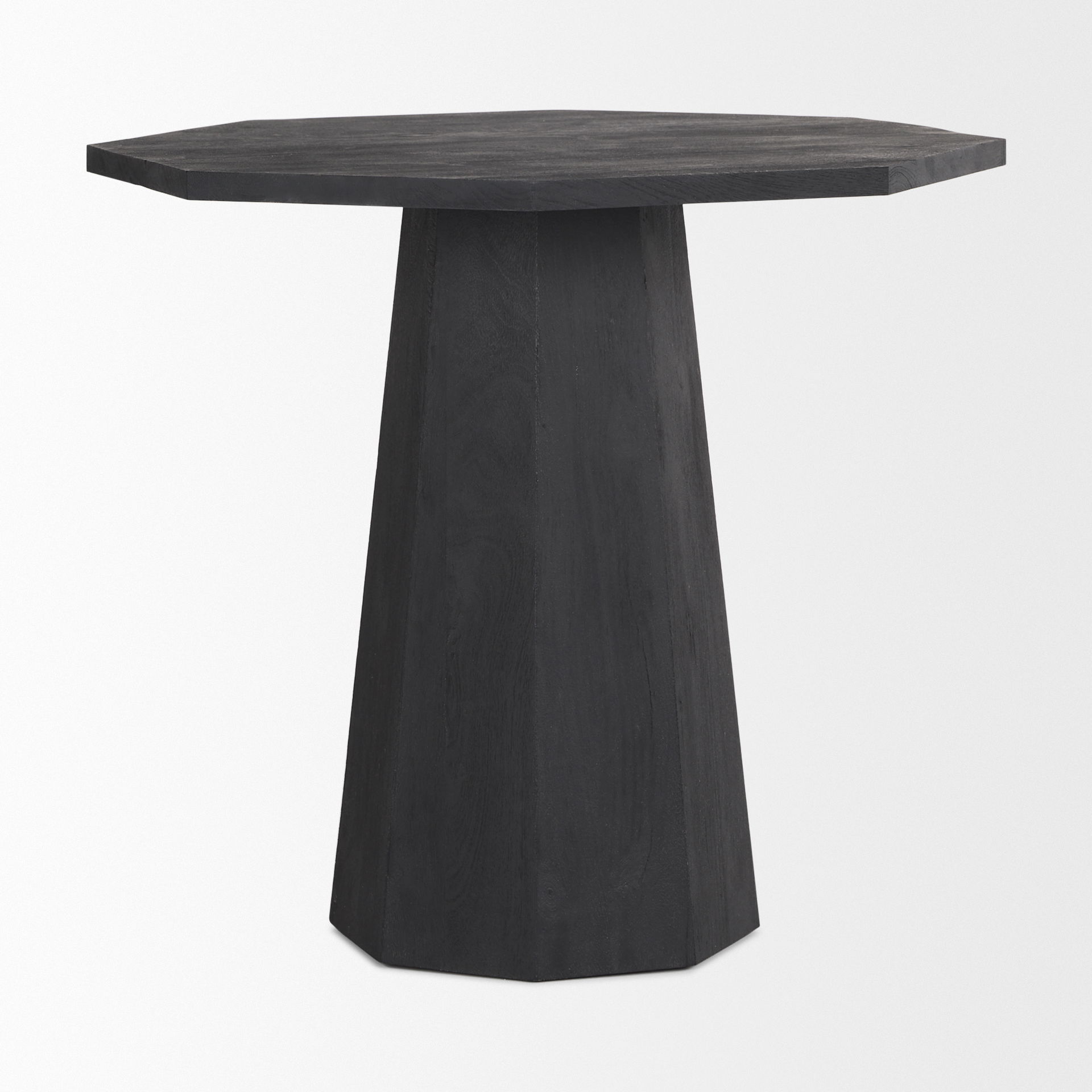 Maxine Hexagonal Black Wood Foyer Table, Side & End Table by Mercana, 32" length x 32" width x 30" height View 5