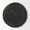 Dina  Black Cornhusk and Water Hyacinth Round Pouf, Ottoman by Mercana, 17.72" length x 17.72" width x 17.72" height thumbnail 3