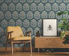 Ottoman Fans Deep Teal & Cream Wallpaper 1 Ottoman Fans Deep Teal & Cream Wallpaper thumbnail 1