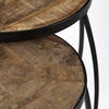 Clapp III (Set of 2) 20L x 20W Brown Round Wood Top with Black Metal Frame Nesting Accent Tables thumbnail 10