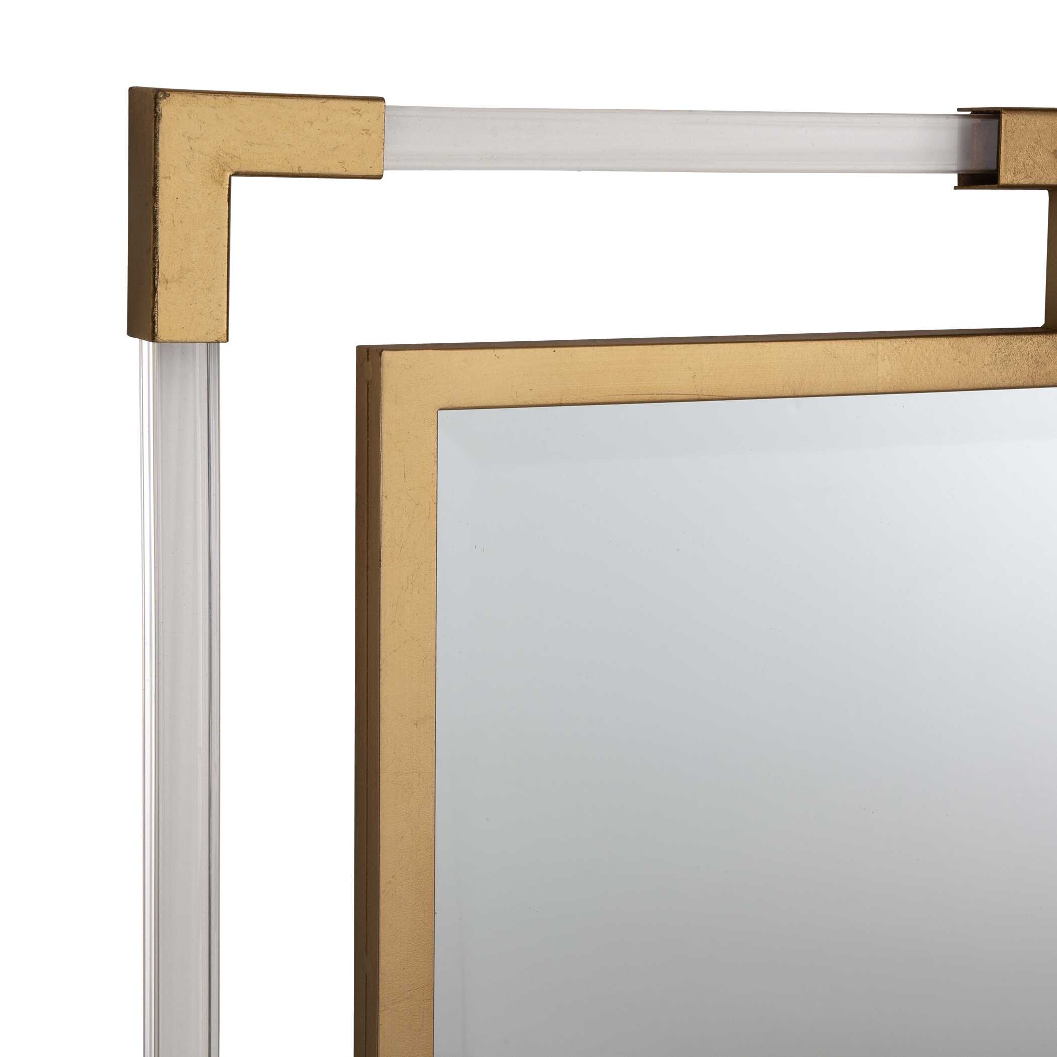 Balkan Modern Gold Wall Mirror, by Uttermost, 27.5" width x 37.5" height x 1.37" depth View 6