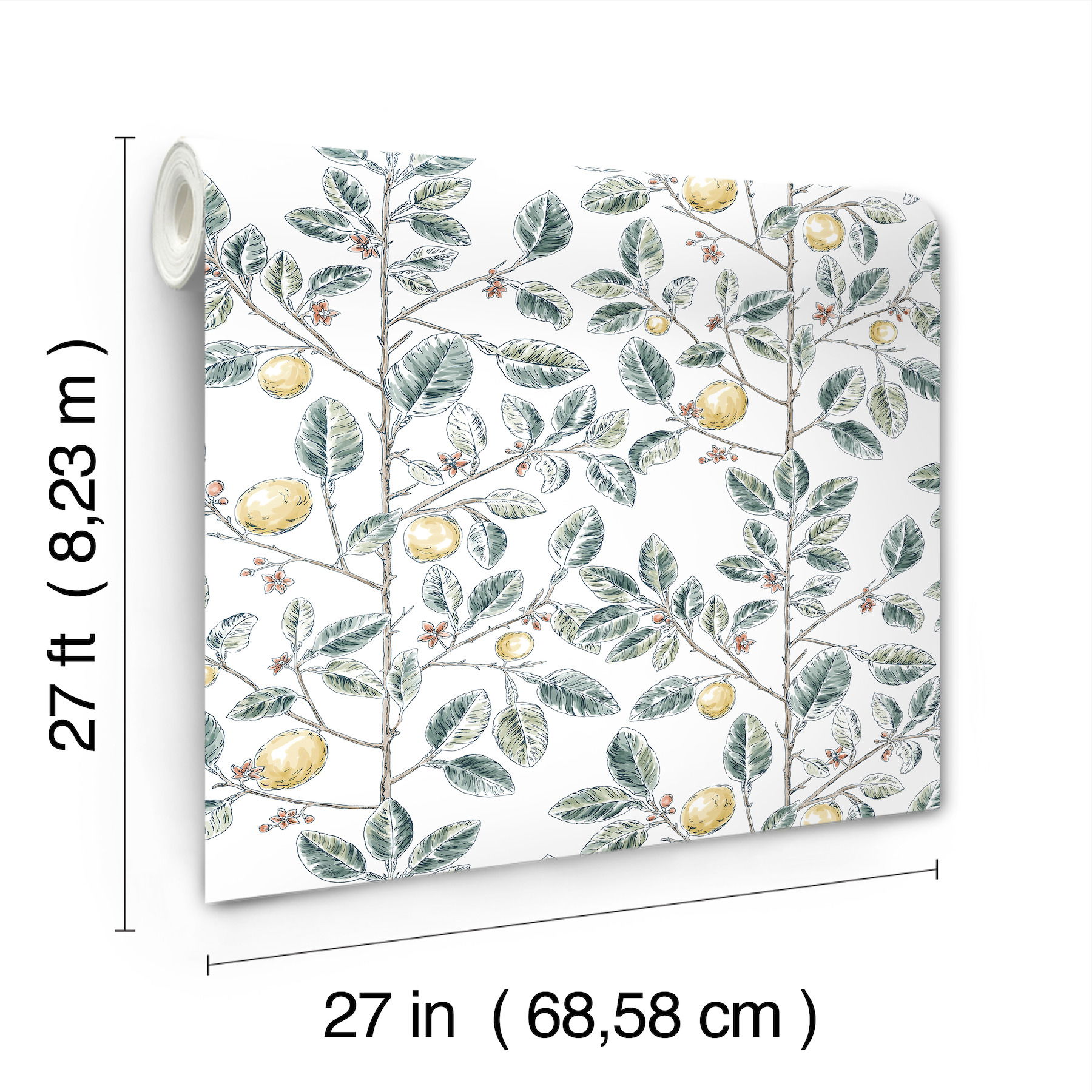 Limoncello Toile Forest Wallpaper large image 