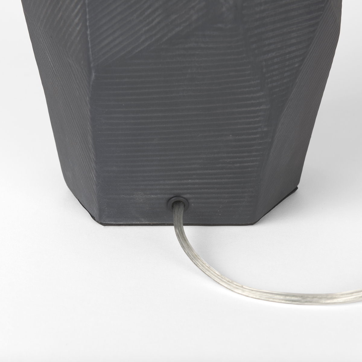 Piven Black with Gray Wash Textured Ceramic Table Lamp, by Mercana, 18" length x 18" width x 29.5" height View 11