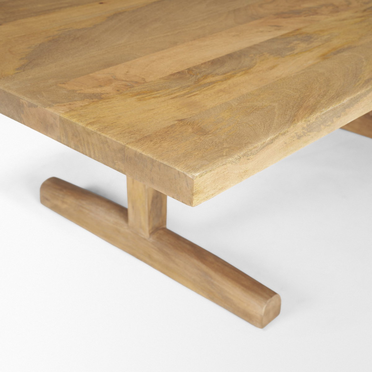 Viktor 55'L Light Brown Solid Wood Coffee Table, by Mercana, 55" length x 30" width x 17" height View 8