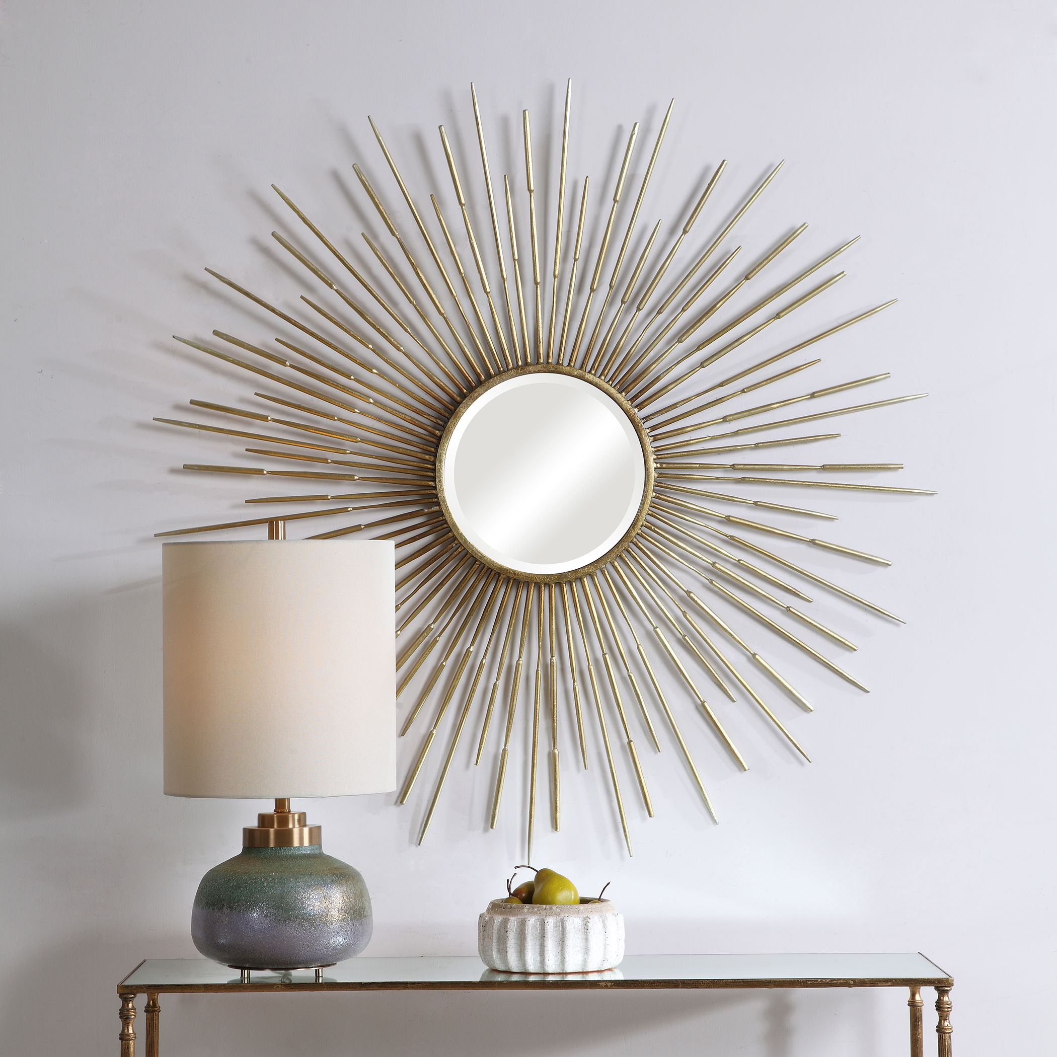 Golden Rays Starburst Mirror, by Uttermost, 46.75" width x 46.75" height x 1" depth View 7
