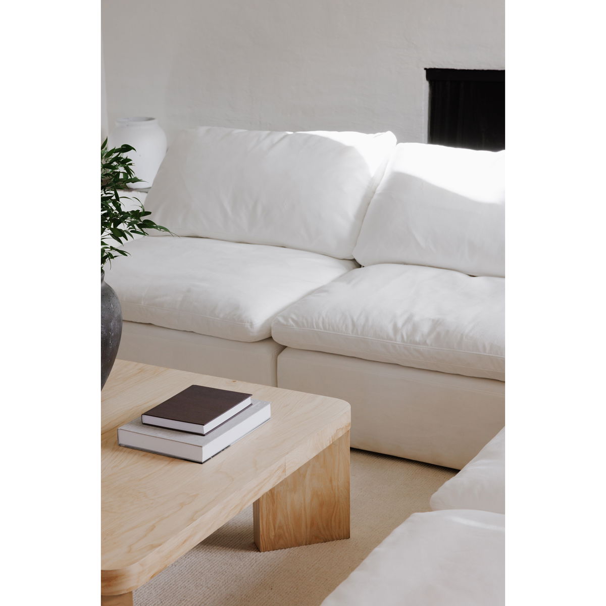 Oregon Square Coffee Table Blonde, by Moe's Home, 42" width x 15" height x 42" depth View 8