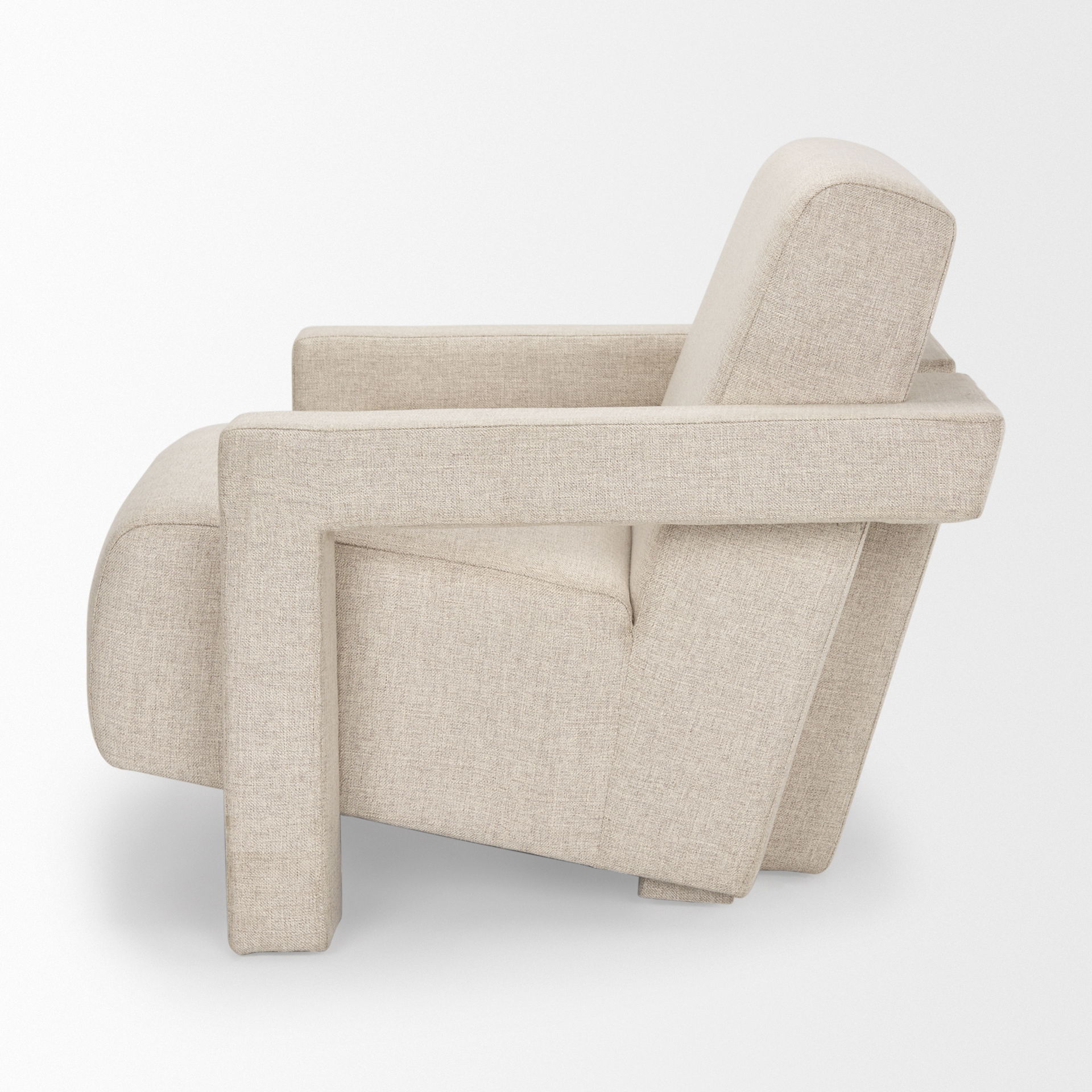 Sovereign Oatmeal Fully Upholstered Accent Chair, by Mercana, 28.25" length x 34.75" width x 29.5" height View 8